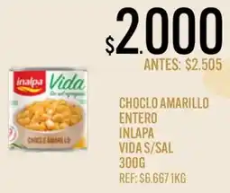 Supermercados Todo Inlapa choclo amarillo entero vida s/sal oferta