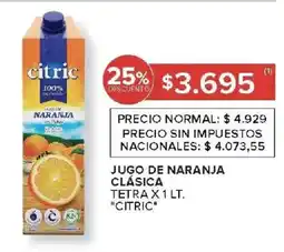 Carrefour Citric jugo de naranja clásica tetra oferta