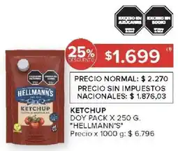 Carrefour Hellmann's ketchup doy pack oferta