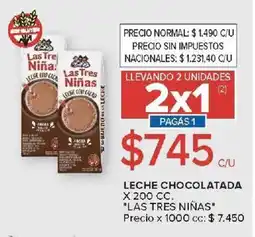 Carrefour Las tres niñas leche chocolatada oferta