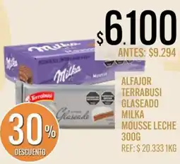 Supermercados Todo Milka alfajor terrabusi glaseado mousse leche oferta