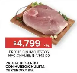 Carrefour Paleta de cerdo con hueso/chuleta de cerdo oferta