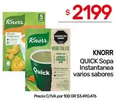 Nini Mayorista Knorr quick sopa instantanea varios sabores oferta