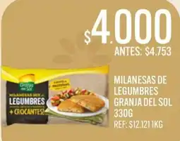 Supermercados Todo Granja del sol milanesas de legumbres oferta