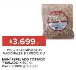 Carrefour Maní repelado tostado y salado oferta