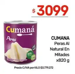 Nini Mayorista Cumana peras al natural en mitades oferta