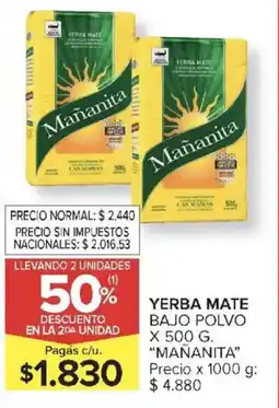 Carrefour Mañanita yerba mate bajo polvo oferta