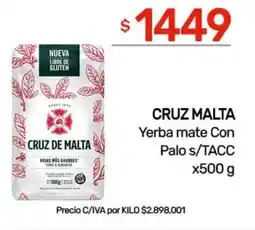 Nini Mayorista Cruz malta yerba mate con palo s/tacc oferta