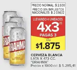 Carrefour Brahma cerveza blanca lata oferta
