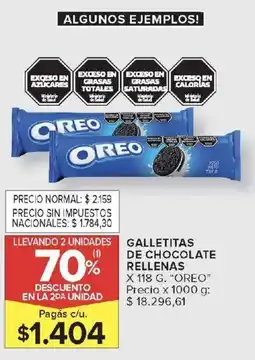 Carrefour Oreo galletitas de chocolate rellenas oferta