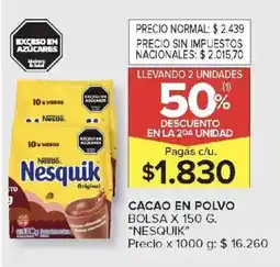 Carrefour Nesquik cacao en polvo bolsa oferta