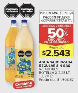 Carrefour Levité agua saborizada regular sin gas v/sabores botella oferta