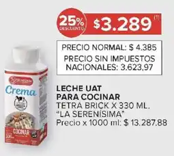Carrefour La serenisima leche uat para cocinar tetra brick oferta
