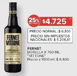 Carrefour Vittone fernet botella oferta