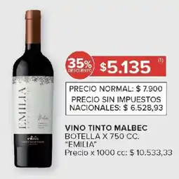 Carrefour Emilia vino tinto malbec botella oferta