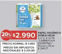 Carrefour Carrefour essential papel higiénico doble hoja oferta