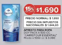 Carrefour Carrefour essential apresto para ropa doy pack oferta