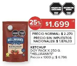 Carrefour Hellmann's ketchup doy pack oferta