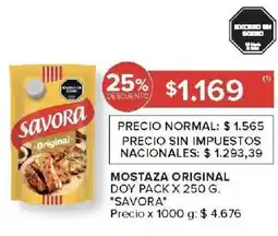 Carrefour Savora mostaza original doy pack oferta