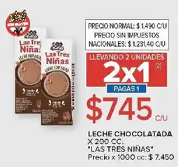 Carrefour Las tres niñas leche chocolatada oferta