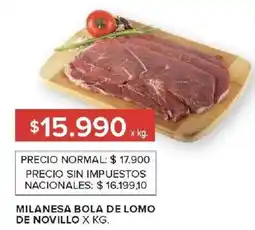 Carrefour Milanesa bola de lomo de novillo oferta