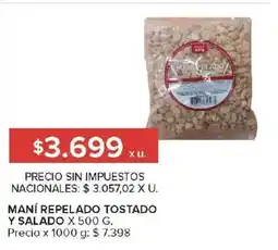 Carrefour Maní repelado tostado y salado oferta