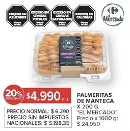 Carrefour El mercado palmeritas de manteca oferta