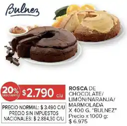 Carrefour Bulnez rosca de chocolate/ imón/naranja/ marmolada oferta