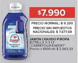 Carrefour Carrefour expert jabón líquido p/ropa botella oferta