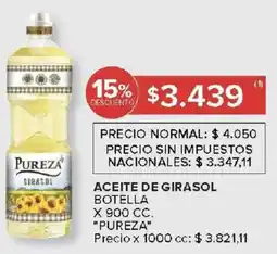Carrefour Pureza aceite de girasol botella oferta