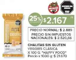 Carrefour Happy food chalitas sin gluten veggies clásica oferta