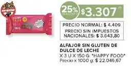 Carrefour Happy food alfajor sin gluten de dulce de leche oferta