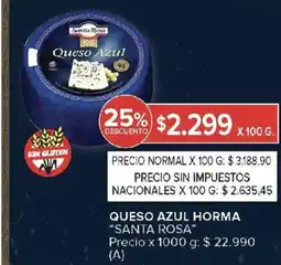 Carrefour Santa rosa queso azul horma oferta