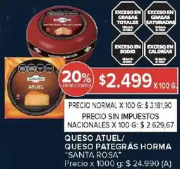 Carrefour Santa rosa queso atuel/ queso pategrás horma oferta