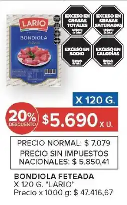 Carrefour Lario bondiola feteada oferta