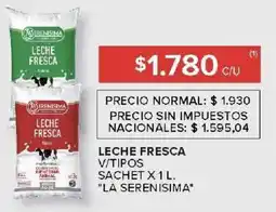Carrefour La serenisima leche fresca v/tipos sachet oferta
