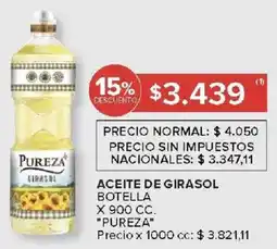 Carrefour Pureza aceite de girasol botella oferta