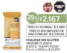 Carrefour Happy food chalitas sin gluten veggies clásica oferta