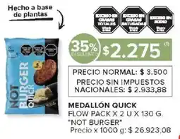 Carrefour Not burger medallón quick flow pack oferta