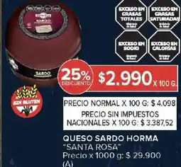 Carrefour Santa rosa queso sardo horma oferta