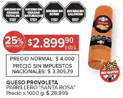 Carrefour Santa rosa queso provoleta parrillero oferta
