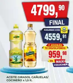 Maxiconsumo Cañuelas/ cocinero aceite girasol oferta