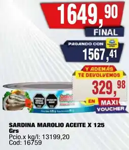 Maxiconsumo Marolio sardina aceite oferta