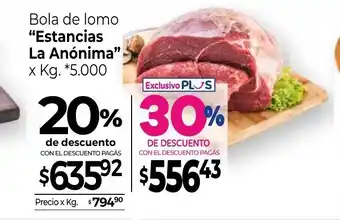 La Anonima Estancias La Anónima Bola de lomo x kg oferta