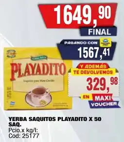 Maxiconsumo Playadito yerba saquitos oferta