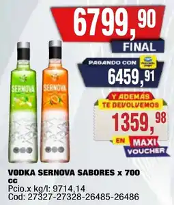 Maxiconsumo Sernova vodka sabores oferta