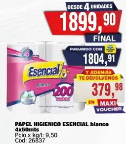 Maxiconsumo Esencial papel higienico blanco oferta