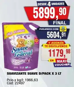 Maxiconsumo Suave federal suavizante d/pack oferta