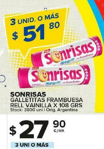 Carrefour Maxi Sonrisas Galletitas Frambuesa Rell Vainilla oferta