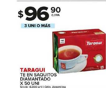 Carrefour Maxi Taragui Te En Saquitos Diamantado oferta